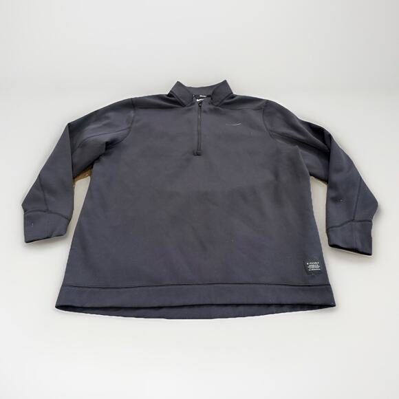 Nike Golf Black Mens 1/4 Zip Long Sleeve Pullover Dri Fit Fleece Jacket Size XXL - Picture 1 of 9